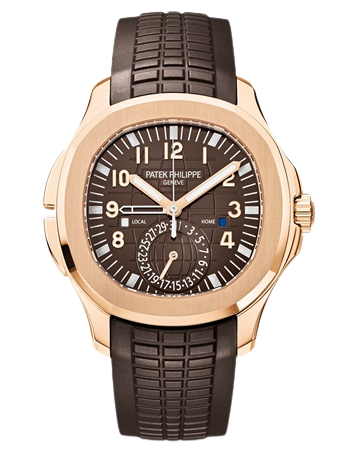 5164R-001 Aquanaut 40.8mm Dark Brown Polymer Tropical Strap Brown Embossed Dial Rose Gold Dial