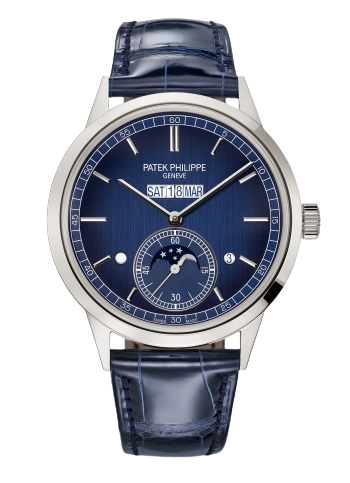 5236P Grand Complications 41.3mm Shiny Navy Blue Alligator Leather Strap Blue Gradient-Black Dial Platinum Bezel