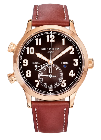 5524R-001 Complications 42mm Vintage Brown Calfskin Strap Brown Sunburst Black Gradated Dial Rose Gold Bezel