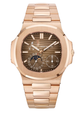 Patek Philippe Nautilus Ref. 5712/1R-001 40mm Rose Gold Bracelet Sunburst Brown Dial