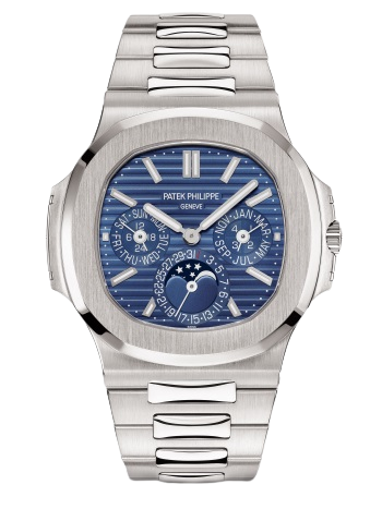 5740/1G Nautilus 40mm White Gold Bracelet Blue Sunburst Dial White Gold Bezel