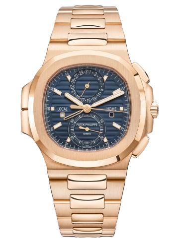 Patek Philippe Nautilus Ref. 5990/1R 40.5mm Rose Gold Bracelet Sunburst Blue Dial Rose Gold Bezel