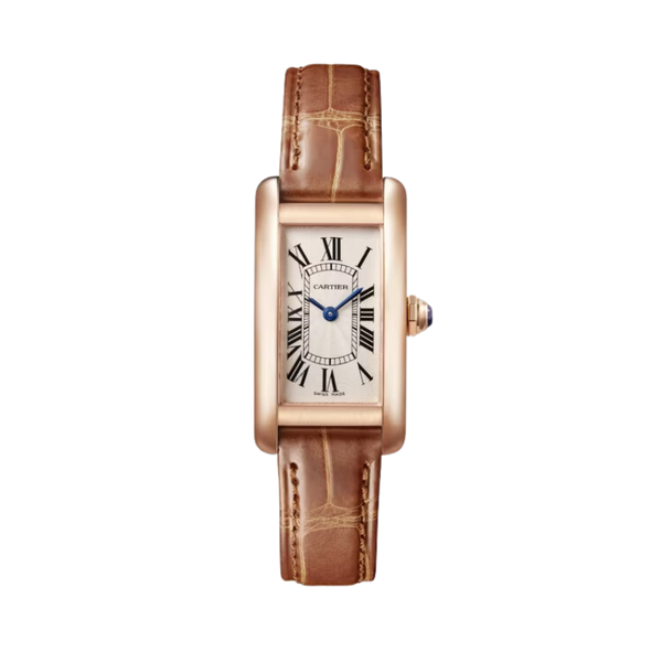 TANK 35 mm AMÉRICAINE WATCH SILVER 18K ROSE GOLD