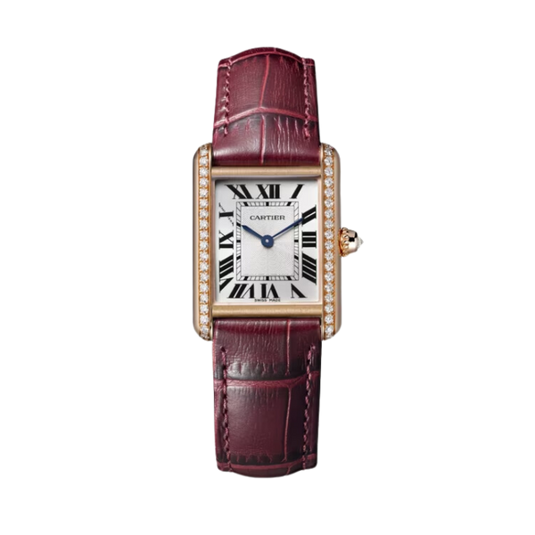 TANK 30 mm LOUIS CARTIER WATCH SILVER 18K ROSE GOLD