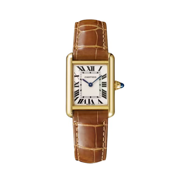 TANK 30 mm LOUIS CARTIER WATCH SILVER 18K YELLOW GOLD