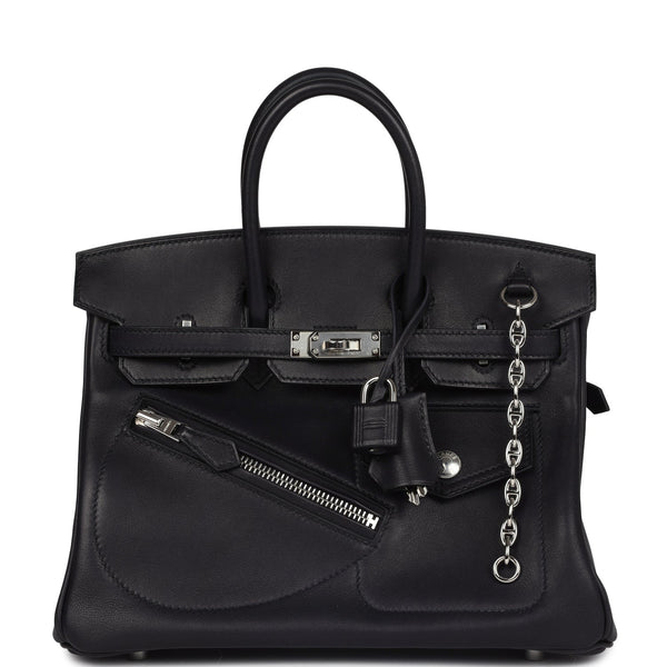 Hermes Birkin 25 Black Limited Edition Rock Volupto Palladium Hardware