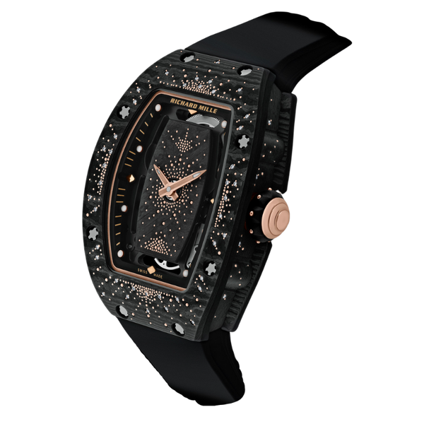 RM 07-01 Dark Night Carbon TPT Bracelet Carbon and Red Gold Case