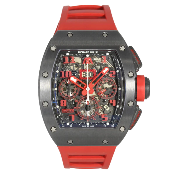 RM 011 Automatic Red Rubber Strap Marcus Edition Titanium Case