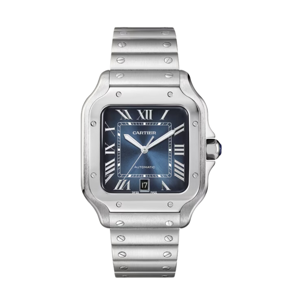 SANTOS 40 MM DE CARTIER BLUE STAINLESS STEEL