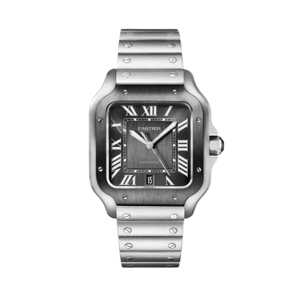 SANTOS 40 MM DE CARTIER GRAY STAINLESS STEEL