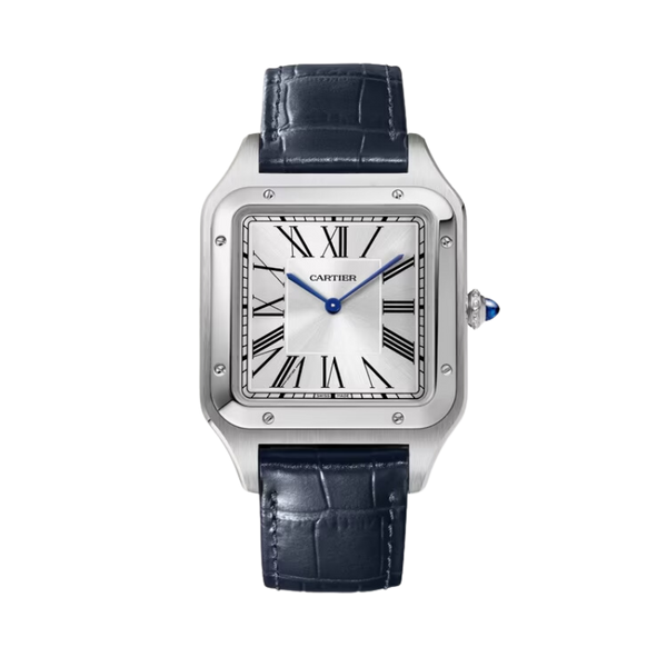 SANTOS 47 MM DUMONT SILVER STAINLESS STEEL