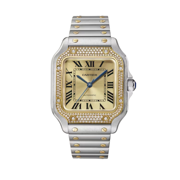 SANTOS 35 MM DE CARTIER GOLD STAINLESS STEEL & YELLOW GOLD