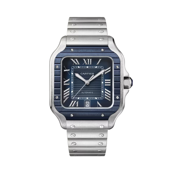 SANTOS 40 MM DE CARTIER BLUE STAINLESS STEEL