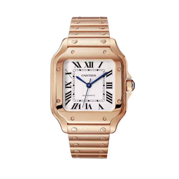 SANTOS 35 MM DE CARTIER SILVER 18K ROSE GOLD