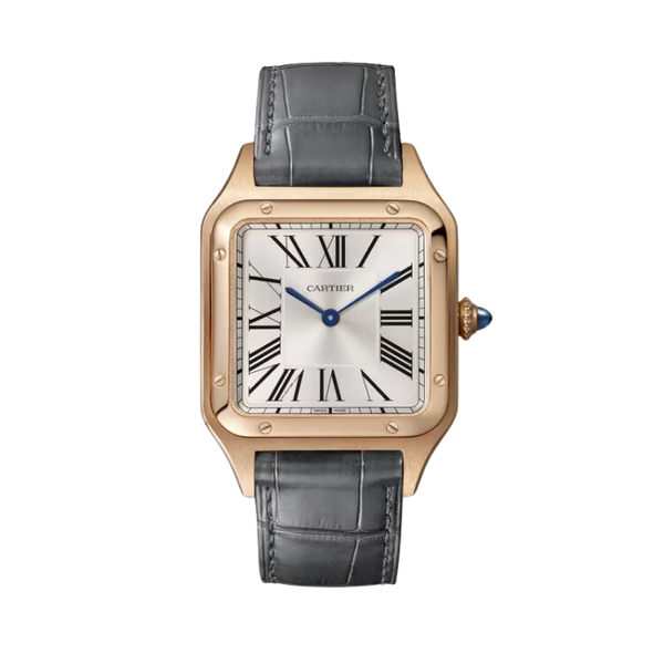 SANTOS 44 MM DUMONT SILVER 18K ROSE GOLD
