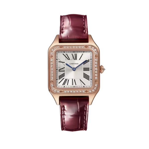 SANTOS 38 MM DUMONT SILVER 18K ROSE GOLD