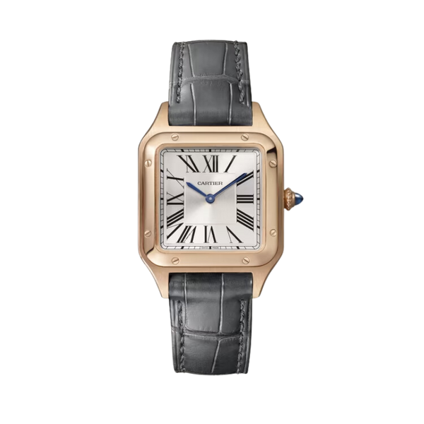 SANTOS 38 MM DUMONT SILVER 18K ROSE GOLD