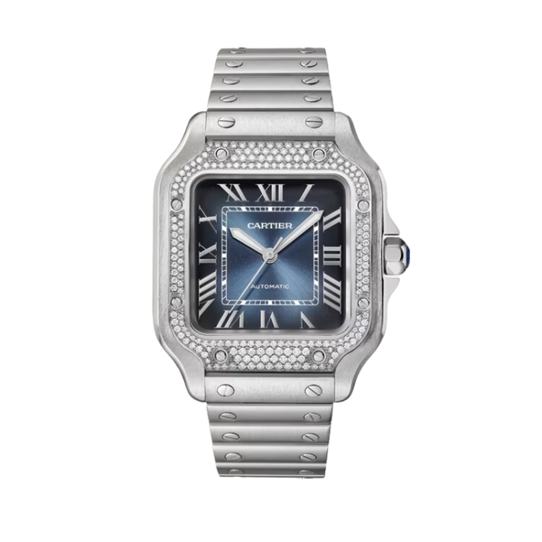 SANTOS 35 MM DE CARTIER BLUE STAINLESS STEEL