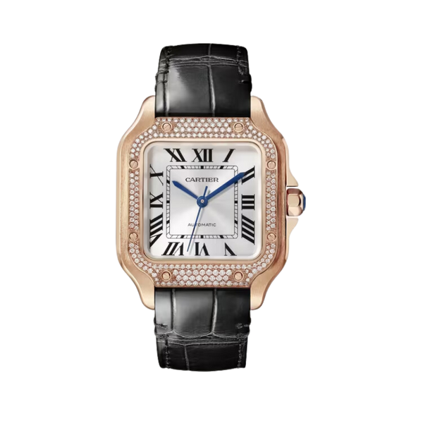 SANTOS 35 MM DE CARTIER WHITE 18K ROSE GOLD