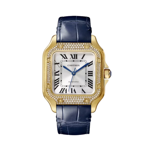 SANTOS 35 MM DE CARTIER WHITE 18K YELLOW GOLD