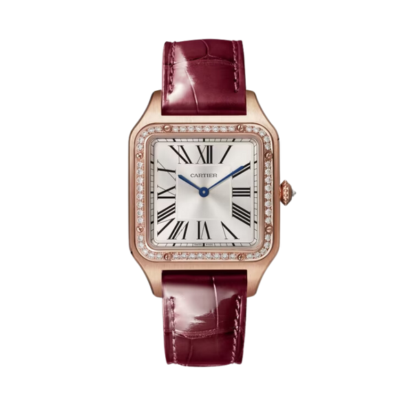 SANTOS 45 MM DUMONT SILVER 18K ROSE GOLD