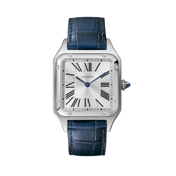 SANTOS 44 MM DUMONT SILVER STAINLESS STEEL