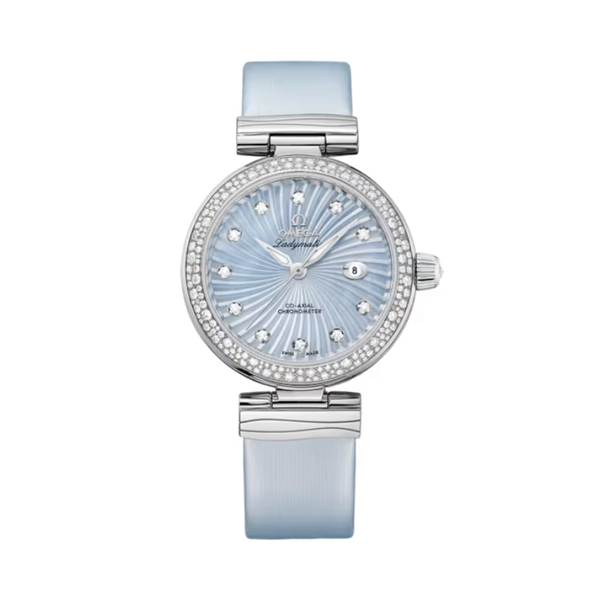 DE VILLE LADYMATIC 34 MM STAINLESS STEEL WITH BLUE MOTHER OF PEARL DIAL