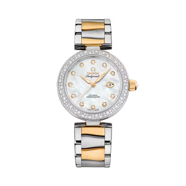 DE VILLE LADYMATIC 34 MM STAINLESS STEEL - YELLOW GOLD WITH MOTHER OF PEARL DIAL