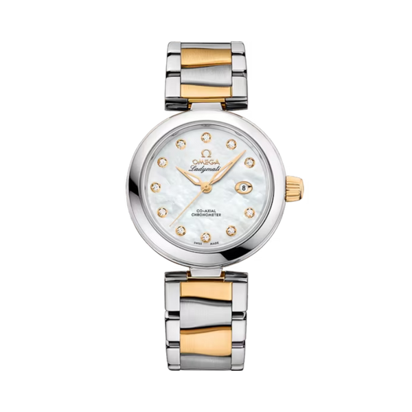 DE VILLE LADYMATIC 34 MM STAINLESS STEEL - YELLOW GOLD WITH MOTHER OF PEARL DIAL