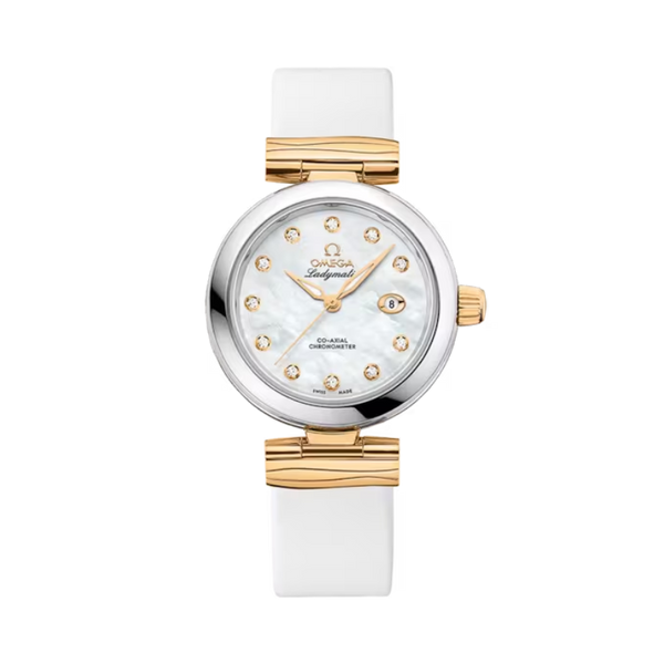 DE VILLE LADYMATIC 34 MM STAINLESS STEEL - YELLOW GOLD WITH MOTHER OF PEARL DIAL