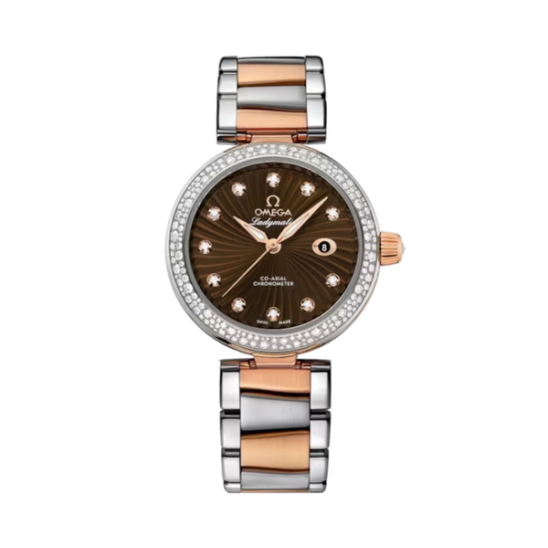 DE VILLE LADYMATIC 34 MM STAINLESS STEEL - RED GOLD WITH BROWN DIAL