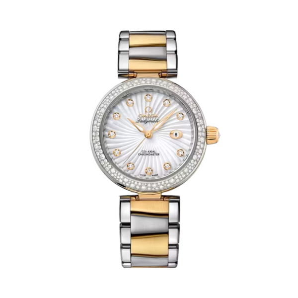 DE VILLE LADYMATIC 34 MM STAINLESS STEEL - YELLOW GOLD WITH MOTHER OF PEARL DIAL