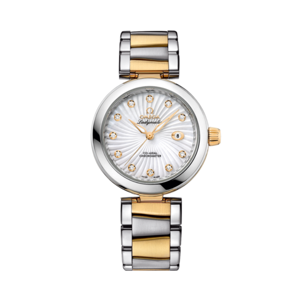 DE VILLE LADYMATIC 34 MM STAINLESS STEEL - YELLOW GOLD WITH MOTHER OF PEARL DIAL