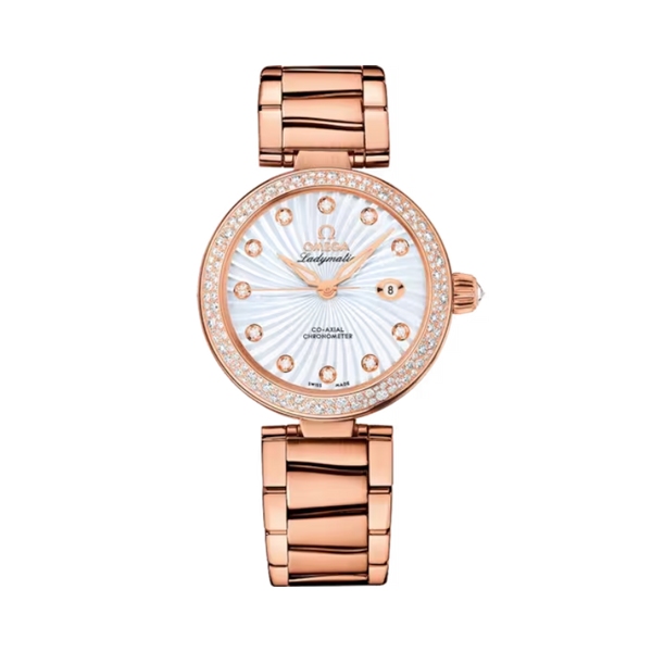 DE VILLE LADYMATIC 34 MM RED GOLD WITH MOTHER OF PEARL DIAL
