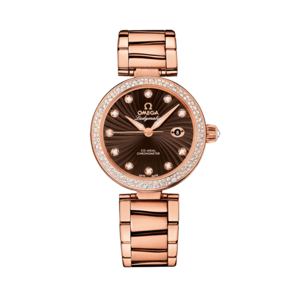 DE VILLE LADYMATIC 34 MM RED GOLD WITH BROWN DIAL