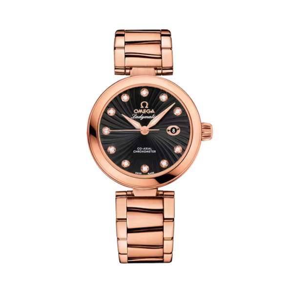DE VILLE LADYMATIC 34 MM RED GOLD WITH BLACK DIAL