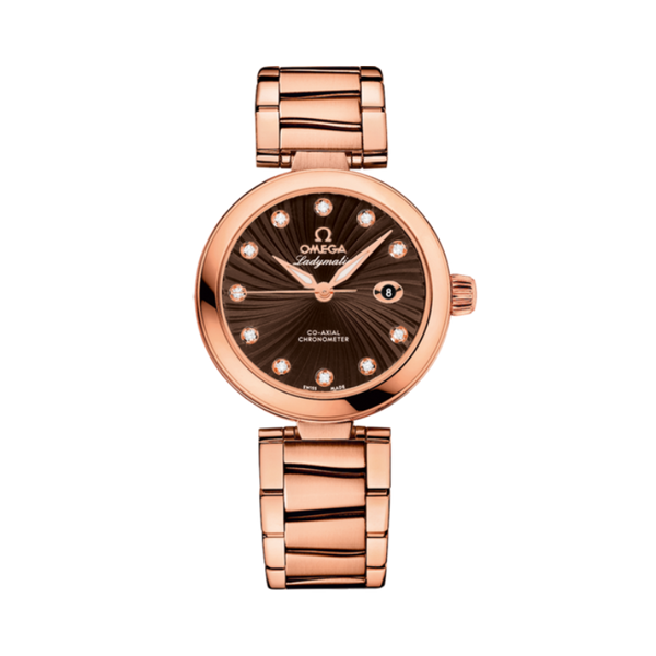 DE VILLE LADYMATIC 34 MM RED GOLD WITH BROWN DIAL