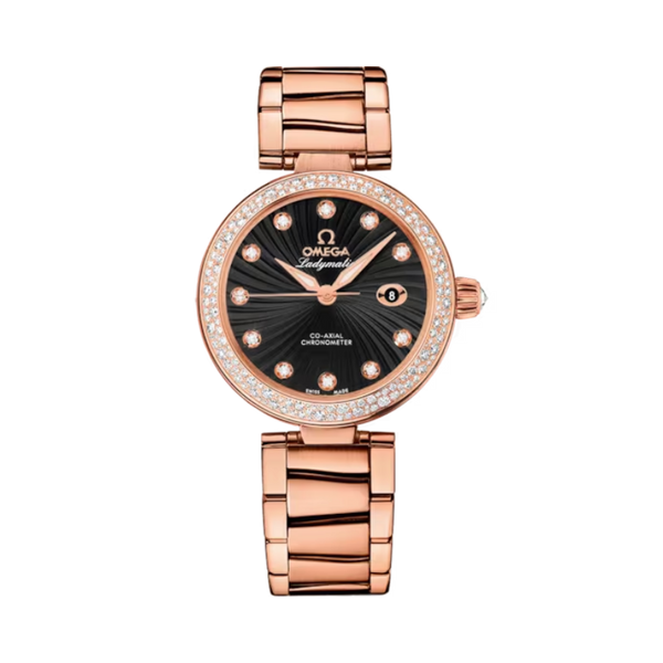DE VILLE LADYMATIC 34 MM RED GOLD WITH BLACK DIAL
