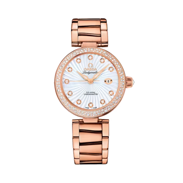 DE VILLE LADYMATIC 34 MM RED GOLD WITH MOTHER OF PEARL DIAL