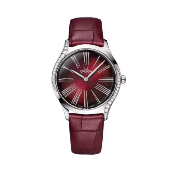 DE VILLE TRÉSOR 36 MM STAINLESS STEEL WITH RED DIAL