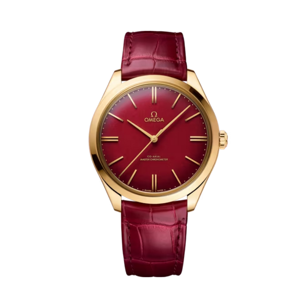 DE VILLE TRÉSOR 125TH ANNIVERSARY EDITION 40 MM YELLOW GOLD WITH RED DIAL