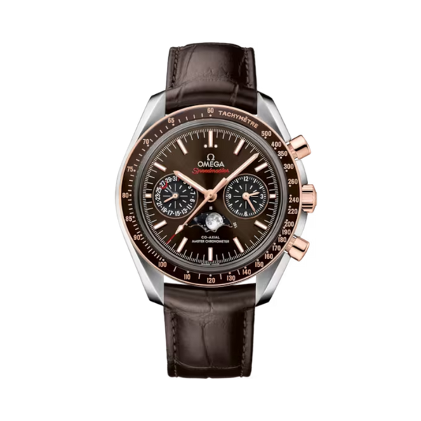 SPEEDMASTER MOONPHASE 44 MM STAINLESS STEEL - SEDNA™ GOLD WITH BROWN DIAL