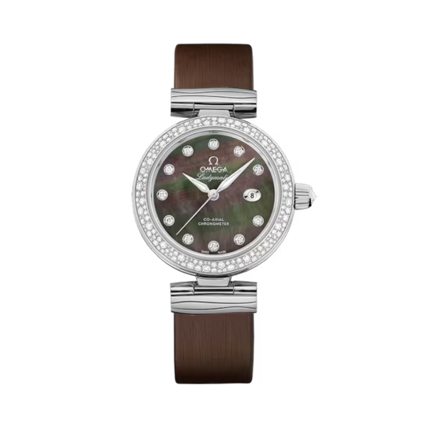 DE VILLE LADYMATIC 34 MM STAINLESS STEEL WITH BLACK MOTHER OF PEARL DIAL