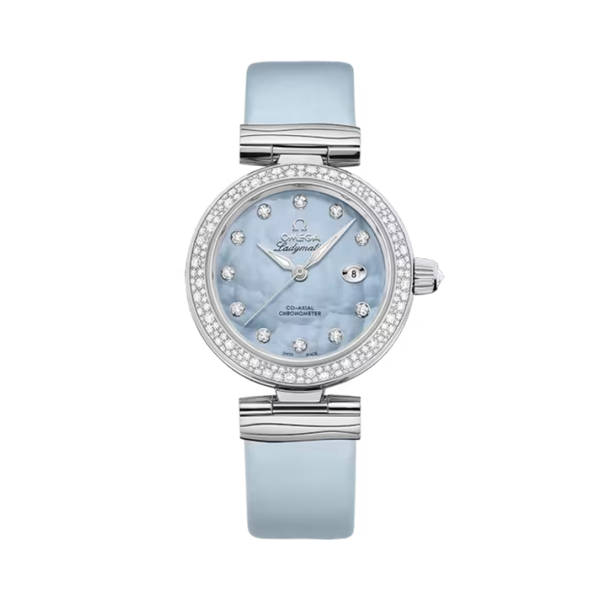 DE VILLE LADYMATIC 34 MM STAINLESS STEEL WITH BLUE MOTHER OF PEARL DIAL