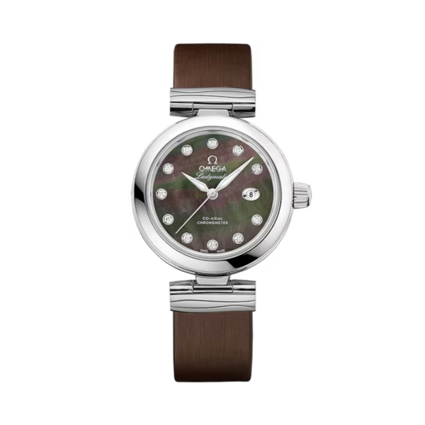DE VILLE LADYMATIC 34 MM STAINLESS STEEL WITH BLACK MOTHER OF PEARL DIAL