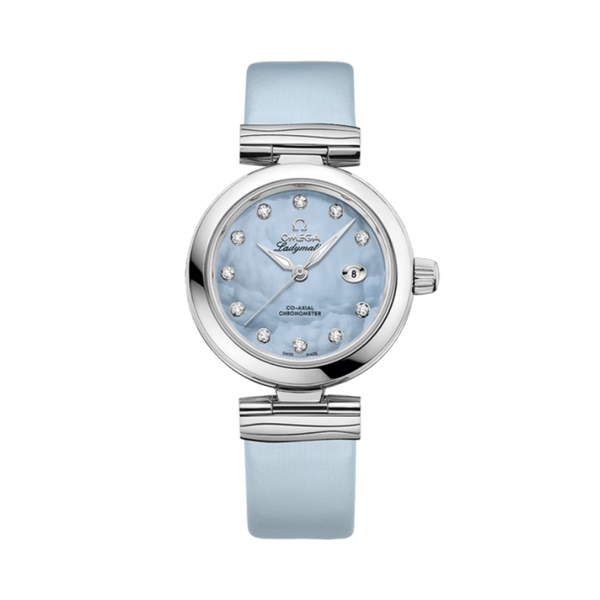DE VILLE LADYMATIC 34 MM STAINLESS STEEL WITH BLUE MOTHER OF PEARL DIAL