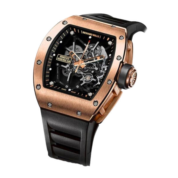 RM 035 Limited Edition 18K Rose Gold Toro Manual Winding Black Rubber Strap Rose Gold Case