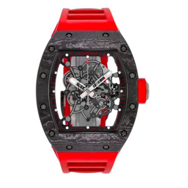 RM 055 Bubba Watson Dark Legend Automatic Red Rubber Strap Black Ceramic Case