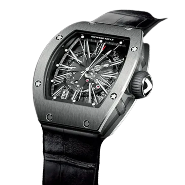 RM 023 Automatic Black Rubber Strap Titanium Case