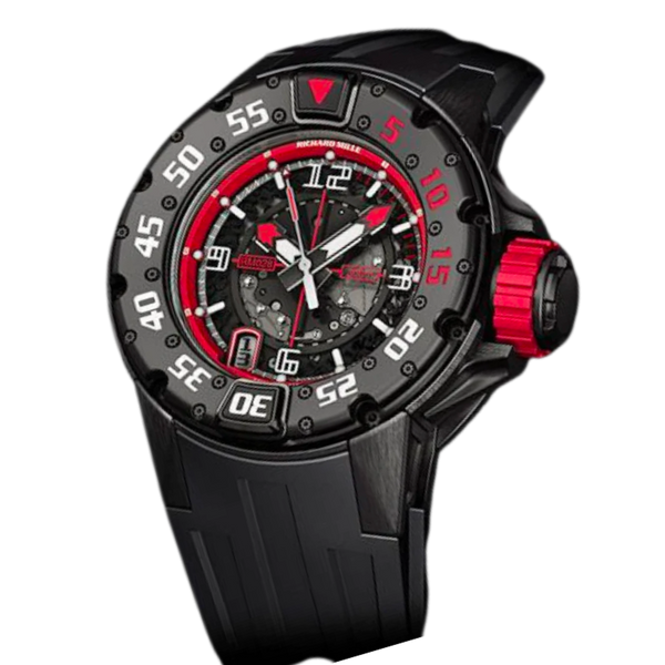 RM 028 America Edition Rubber Strap Black DLC Titanium Case